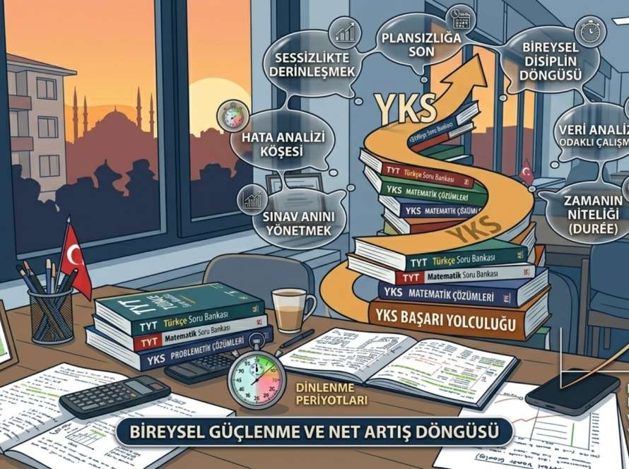 Sezer Kamir Eğitim ve Öğrenci Koçluğu - YKS Odaklanma ve Çalışma Rutinleri ile net artırma stratejileri infografiği